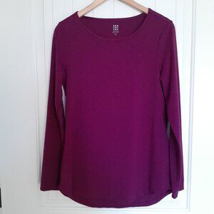 Title Nine Jive Long Sleeve Tee Top with Keyhole Back Purple Pink Size M